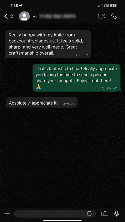 Customer WhatsApp review 9