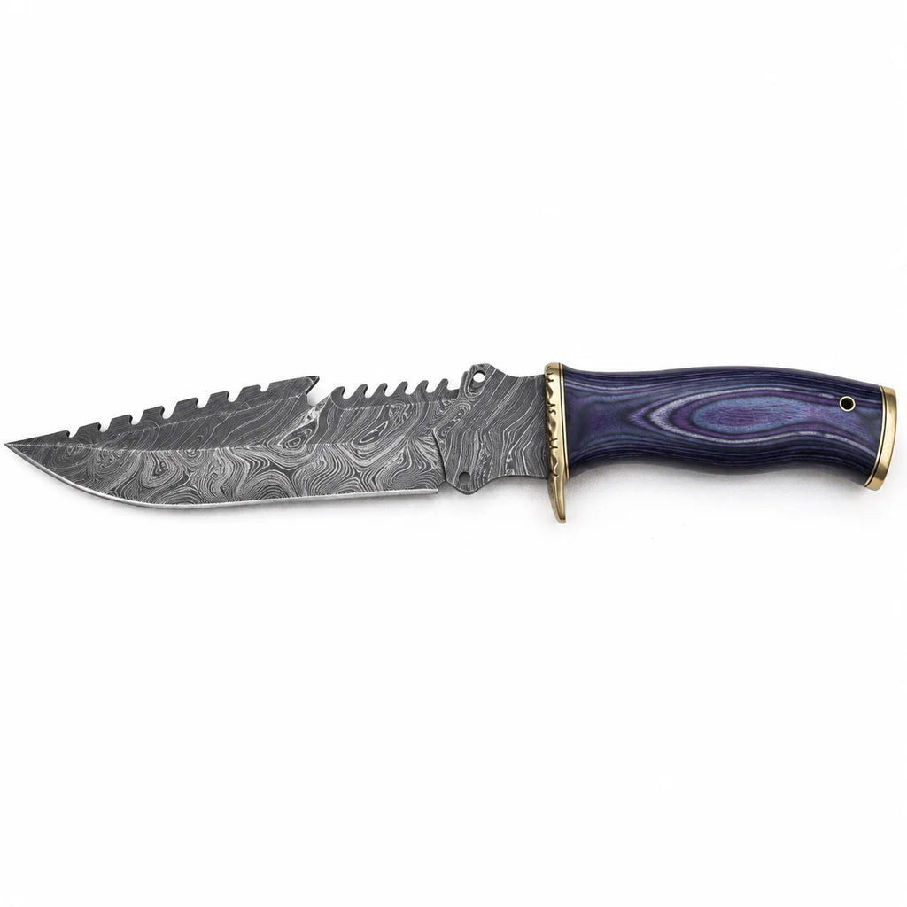 Purple Ridge – Custom Handmade Damascus Bowie Knife