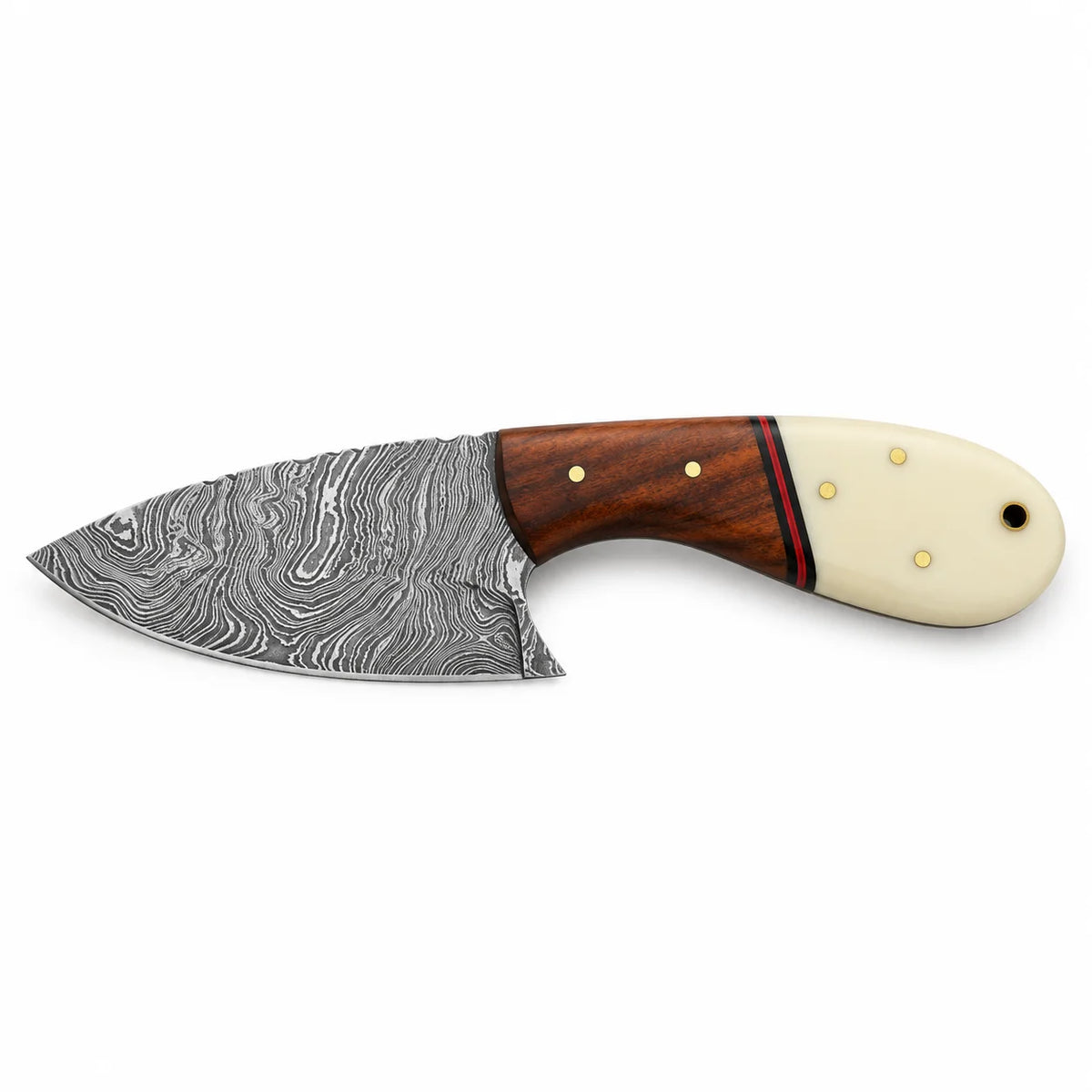 Hunter’s Bonewood Edge Damascus Skinning Knife