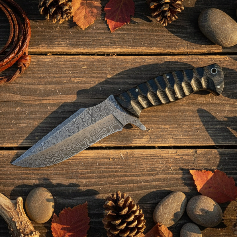 Hunter’s Shadow Ridge Damascus Hunting Knife