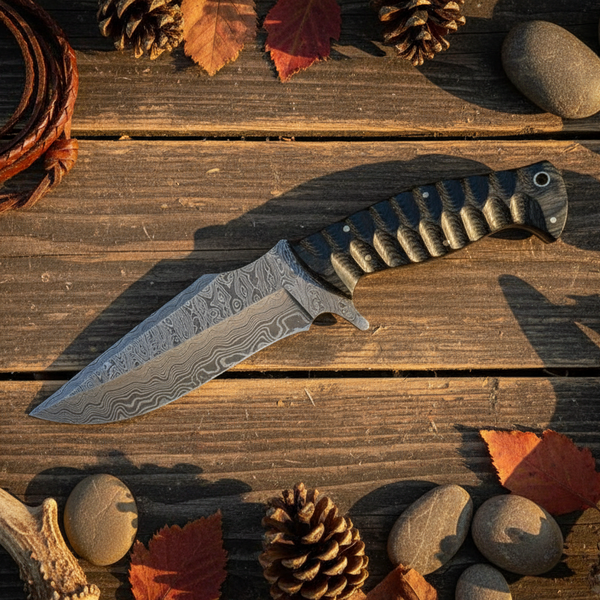 Hunter’s Shadow Ridge Damascus Hunting Knife