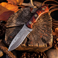 Hunter’s Burlwood Ridge Damascus Hunting Knife