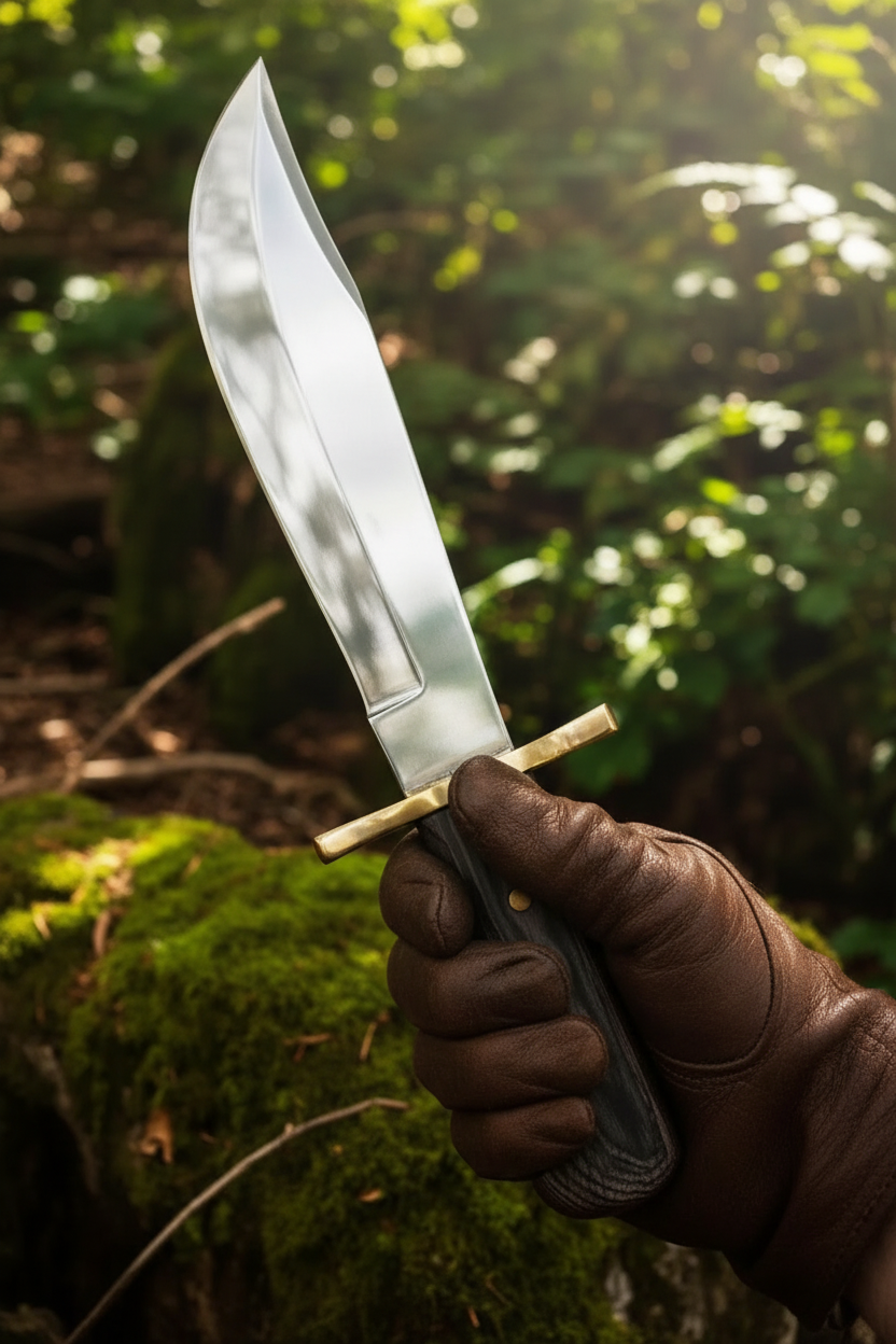 Bowie Frontier Legacy Knife - hunter in scene hand grip