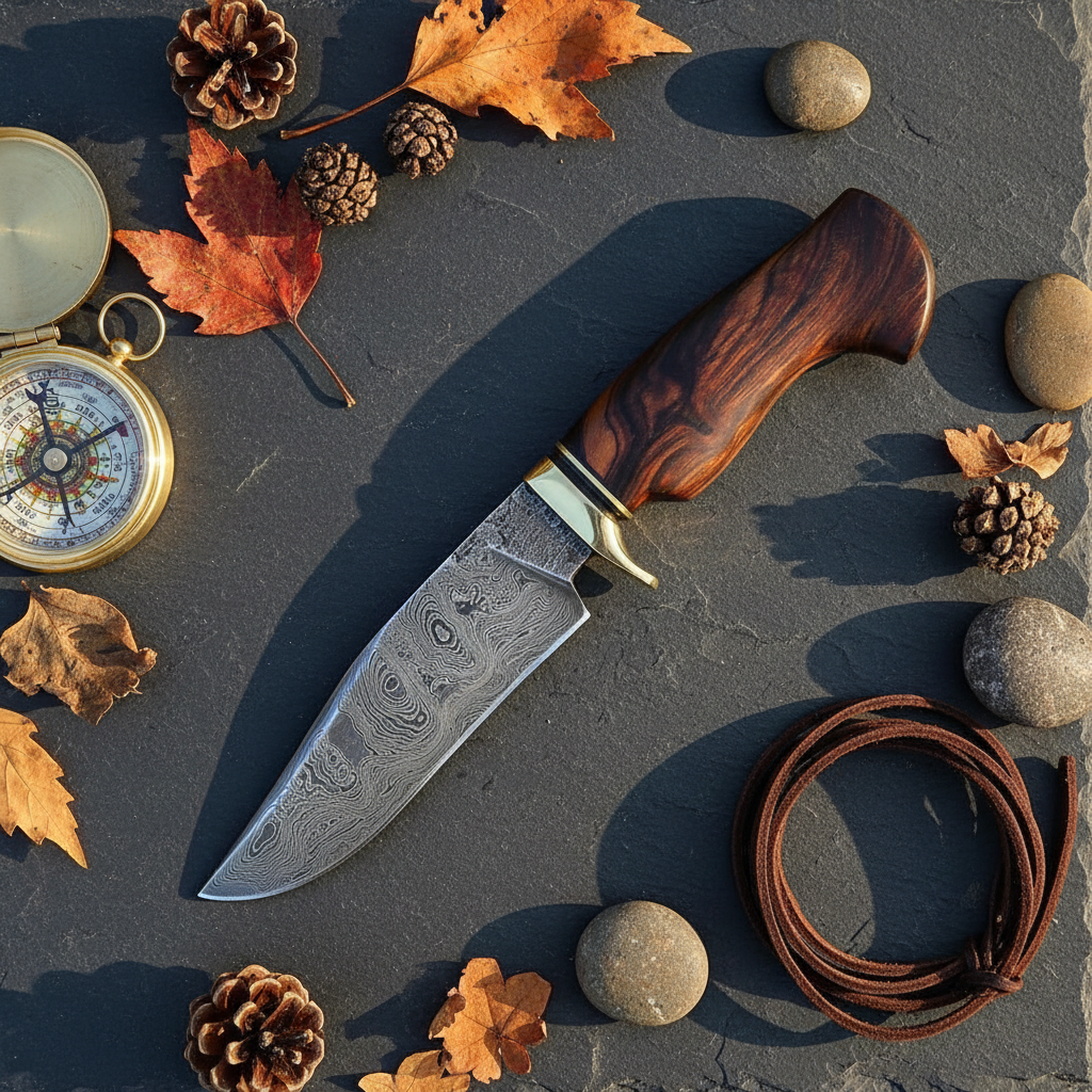 Hunter’s Trailmaster Damascus Hunting Knife