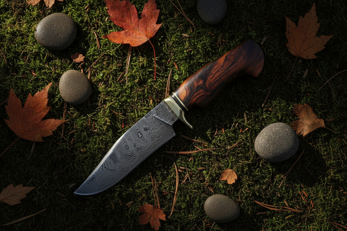 Ironwood Damascus Knife Forest Floor