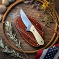 Cattleman's D2 Steel Cowboy Knife with Bone Handle
