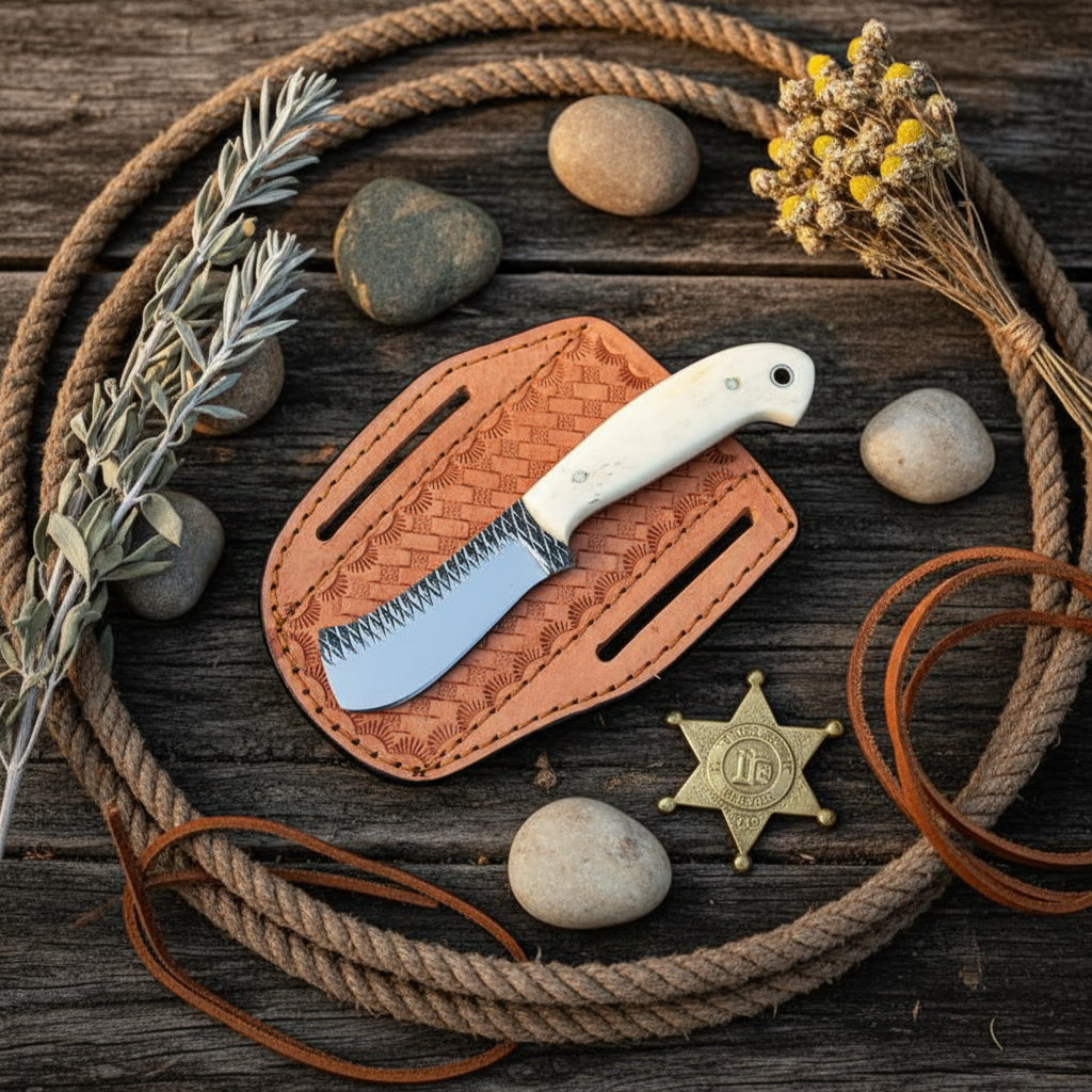 Cowboy’s Iron Spur Rasp Steel Ranch Knife