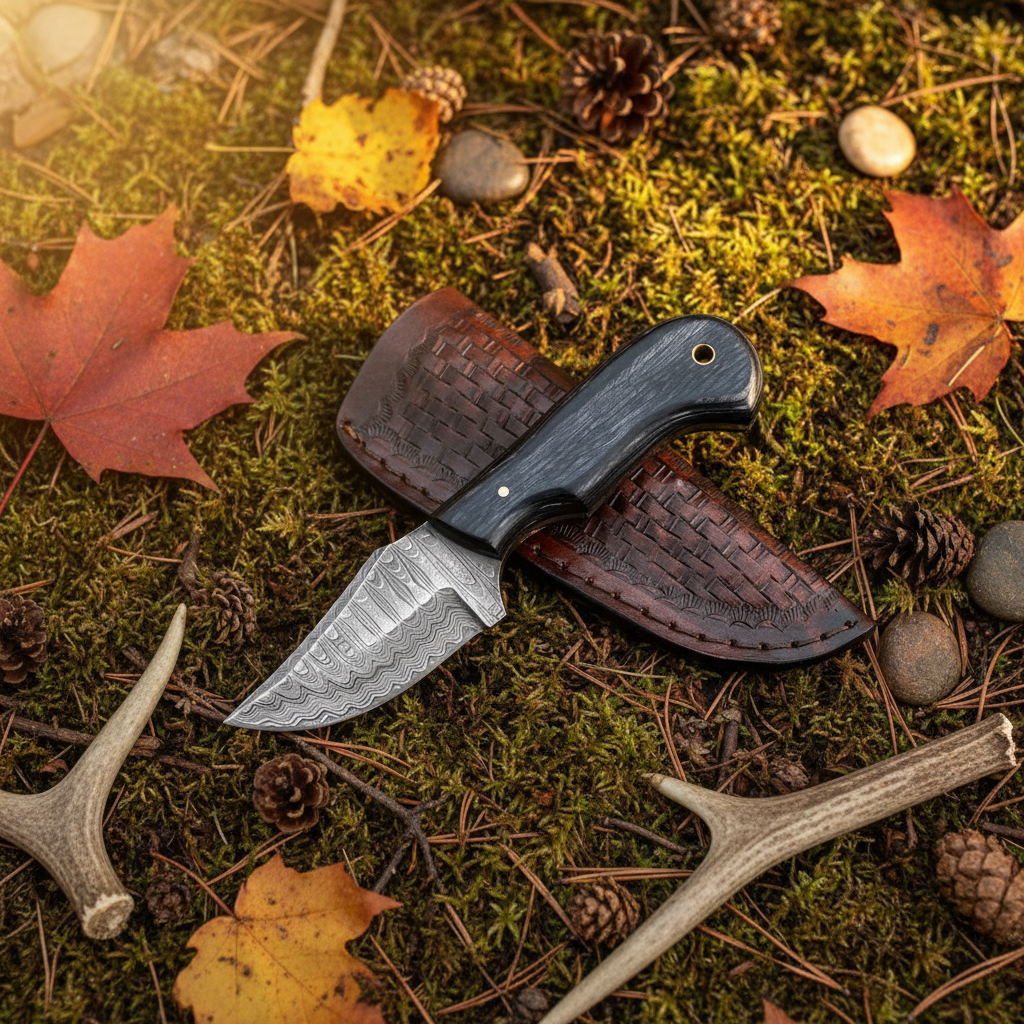 Hunter’s Deerfield Damascus Skinning Knife