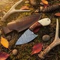 Hunter’s Bonewood Edge Damascus Skinning Knife