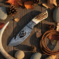 Antlerwire – Custom Handmade Damascus Guthook Knife