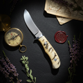 Hunter's Edge D2 Steel Skinning Knife with Sheep Horn Handle