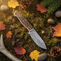 Hunter’s Antler Ridge Damascus Skinning Knife
